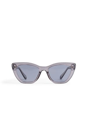 Light Grey Pointy Transparent Sunglasses