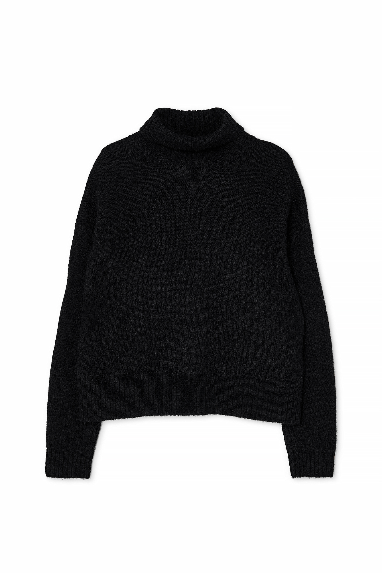 Turtle Neck Knitted Sweater Black | NA-KD