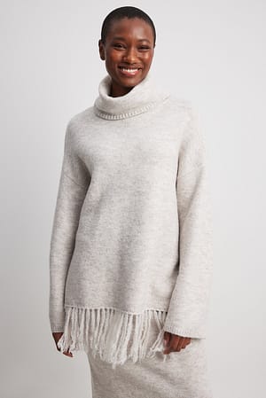 Womens Grey Long Sweaters