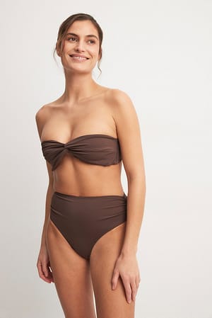Brown Twisted Bandeau Top