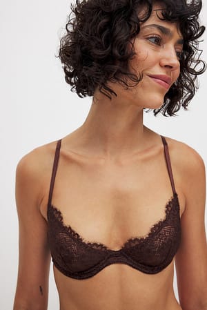 Brown Soutien-gorge en dentelle à armatures