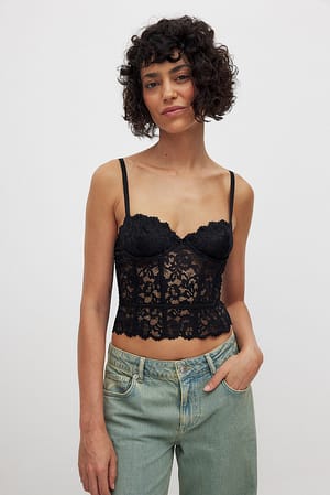 Black Underwired Lace Corset