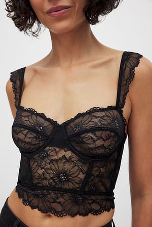 Black Underwired Lace Corset