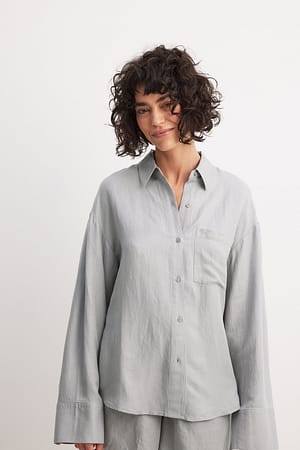 Grey Koszulka z jedną kieszenią z mieszanki wiskozy