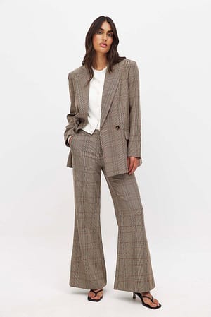 Check Wide Check Suit Pants