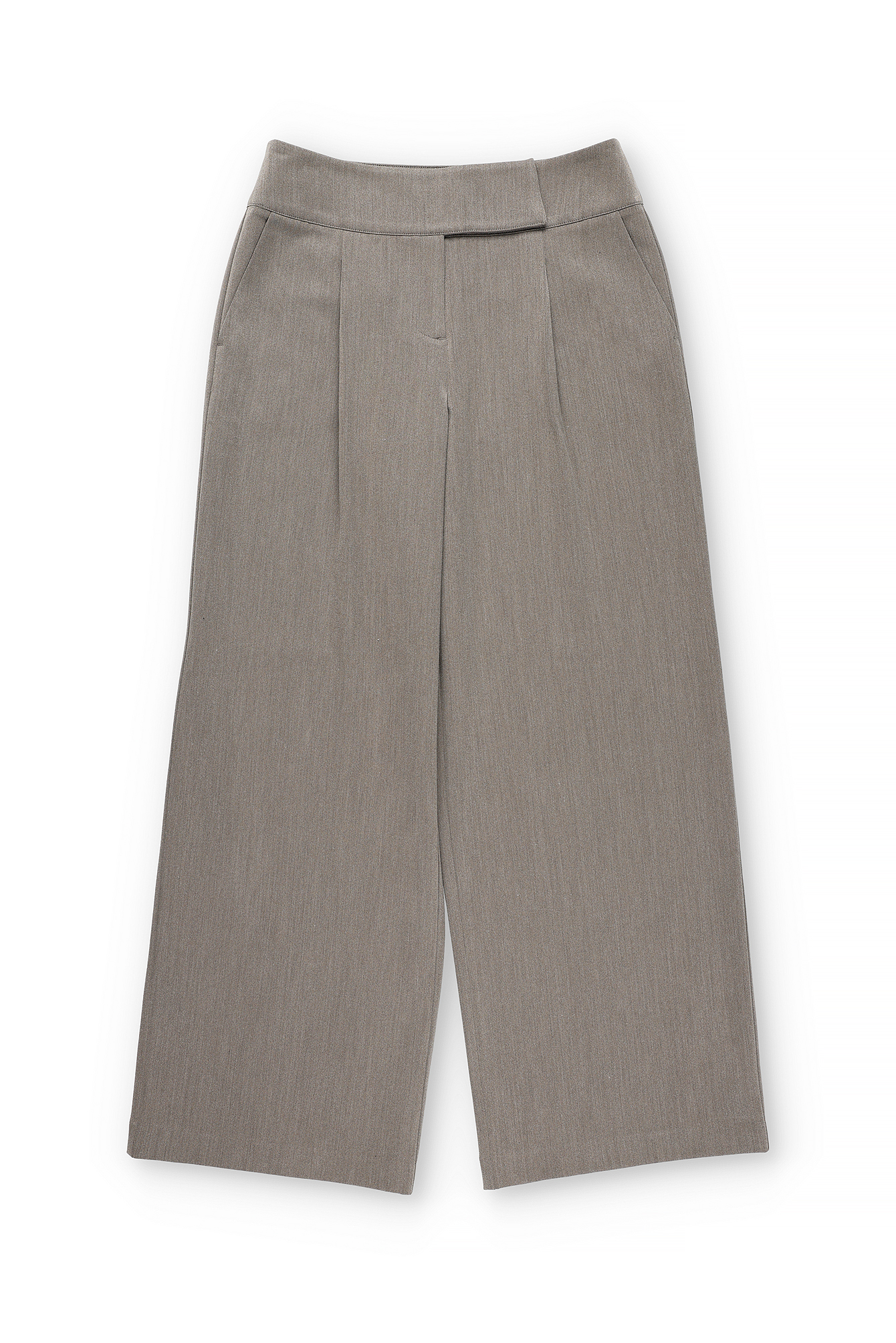 Wide Leg Low Waist Suit Pants Grey | NA-KD