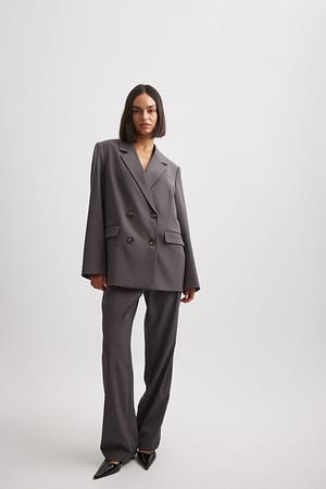 Grey Plissierte Anzughose