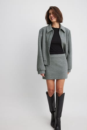 Dark Grey Minigonna in misto lana