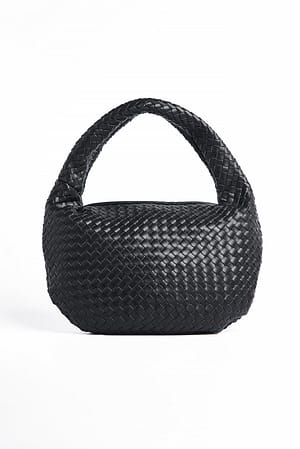 Black Borsa a spalla rotonda e intrecciata